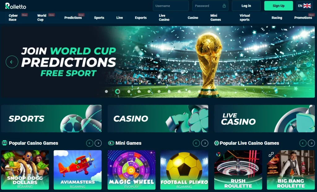 Rolletto Casino Login